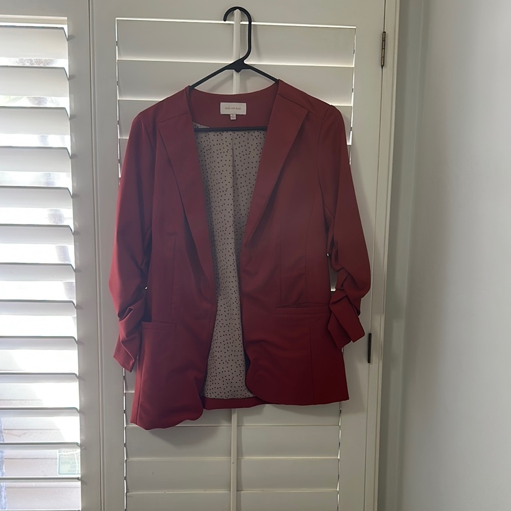 Skies Are Blue Red Women's Blazer